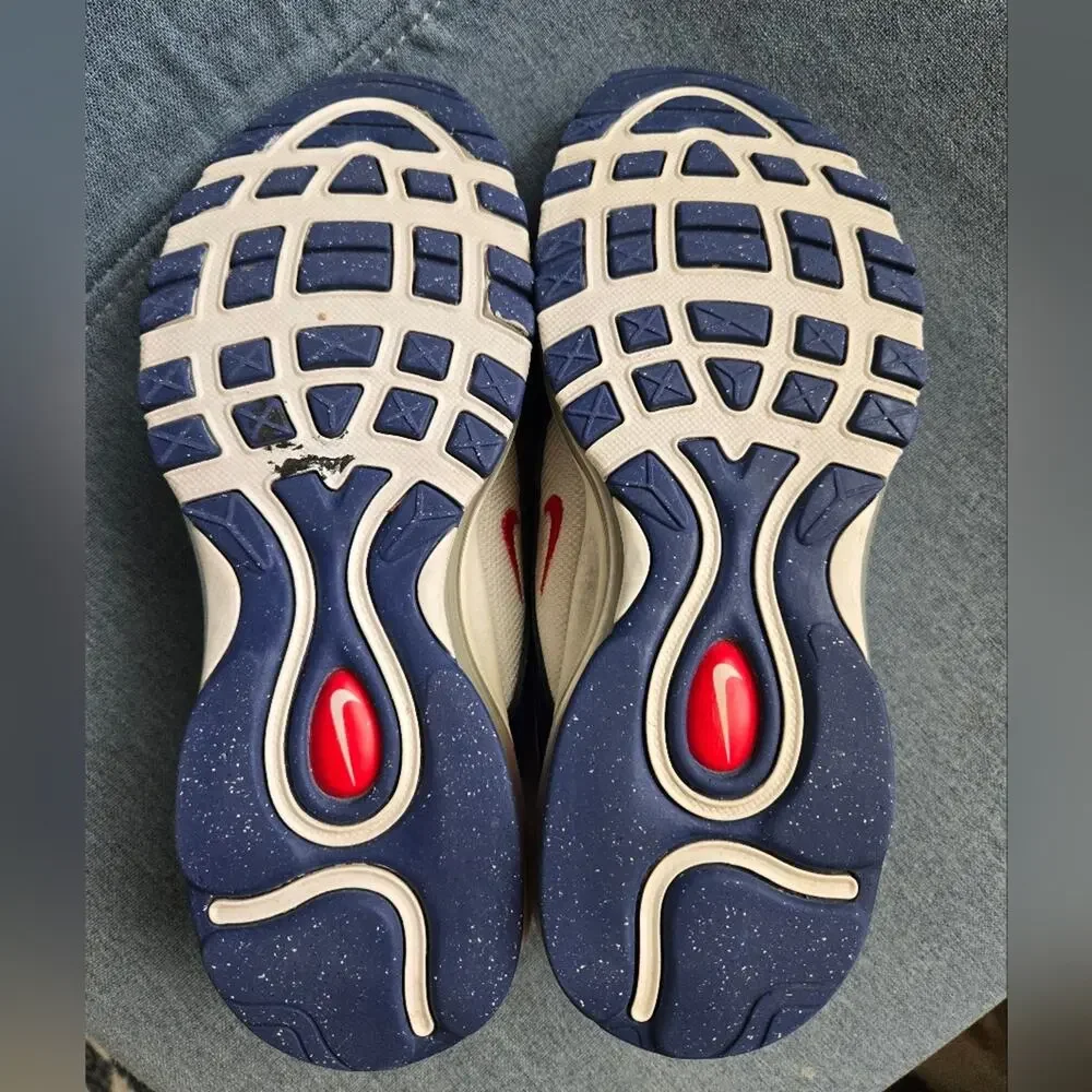 Nike Air Max 97 USA Red White Blue Sneakers Youth Size 7Y